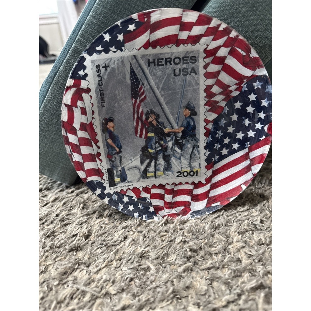 Reserved 9/11 American COLLECTORS plate 911 USA Fireman‎ Heroes Stamp USA 2001